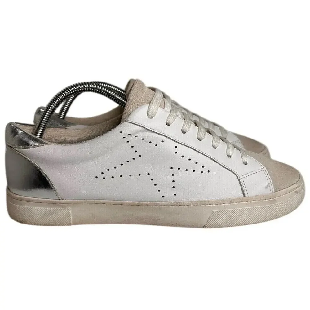 Steven Rezza New York Star Sneakers White Leather Suede Lace Up 9.5